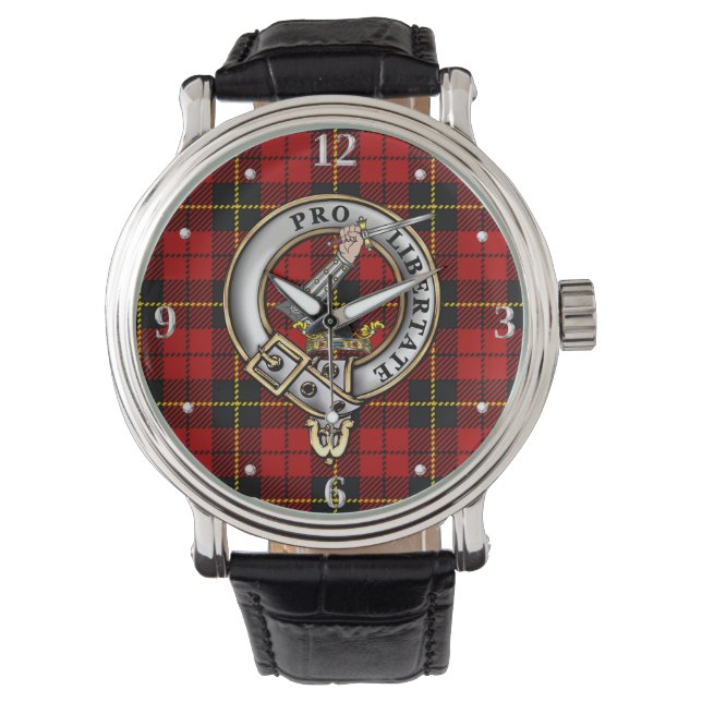 Wallace Clan Abzeichen & Tartan Watch Armbanduhr (Vorderseite)