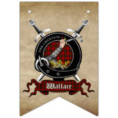 Wallace Clan Abzeichen & Tartan Wimpelkette (Erste Fahne)
