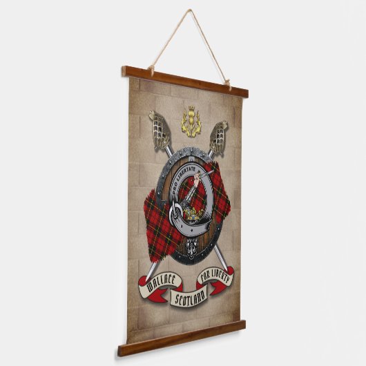 Wallace Clan Abzeichen W/Crossed Schwerter Persona Wandteppich Mit Holzrahmen (Gewinkelt)