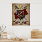 Wallace Clan Abzeichen W/Crossed Schwerter Poster (Küche)