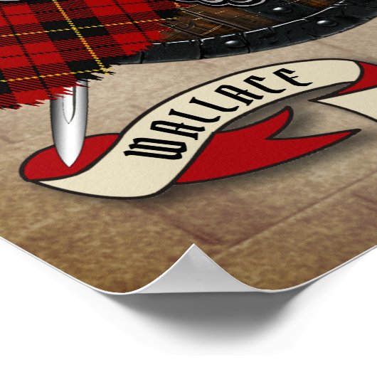 Wallace Clan Abzeichen W/Crossed Schwerter Poster (Ecke)