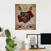 Wallace Clan Abzeichen W/Crossed Schwerter Poster (Heimbüro)