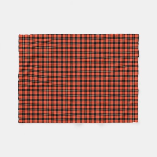 Wallace Clan Ancient Tartan Coral und Black Karier Fleecedecke (Vorderseite (Horizontal))