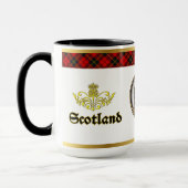 Wallace Clan Badge Tartan w/Gold Rim Tasse (Links)