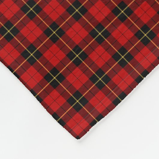 Wallace Clan Classic Red and Black Tartan Fleecedecke (Ecke)