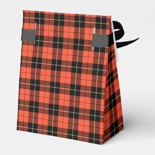 Wallace Clan Coral und Black Ancient Tartan Geschenkschachtel (Rückseite)