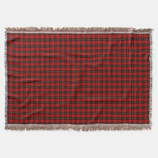 Wallace Clan Red und Black Scottish Tartan Decke (Vorderseite)