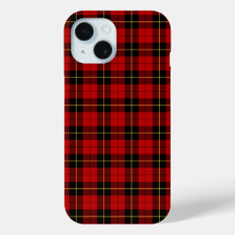 Wallace Clan Red und Black Tartan iPhone 15 Hülle