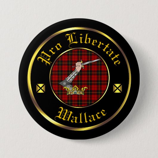 Wallace Clan & Tartan Button (Vorderseite)