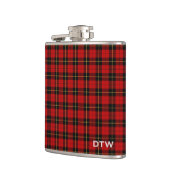 Wallace Clan Tartan Red and Black Kariert Monogram Flachmann (Links)