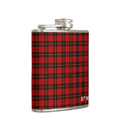 Wallace Clan Tartan Red and Black Kariert Monogram Flachmann (Rechts)