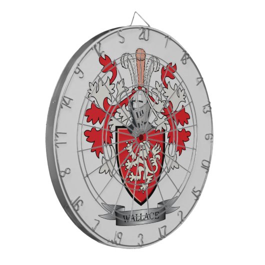 Wallace-Familienwappen-Wappen Dartscheibe (Vorderseite Links)