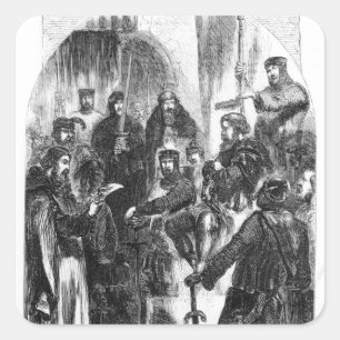 Wallace gekrönt mit Laurel in Westminster Hall Quadratischer Aufkleber