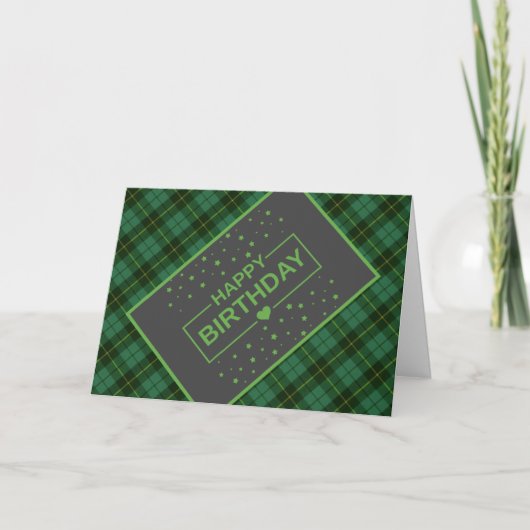 Wallace Green Tartan Birthday Card Karte (Vorderseite)