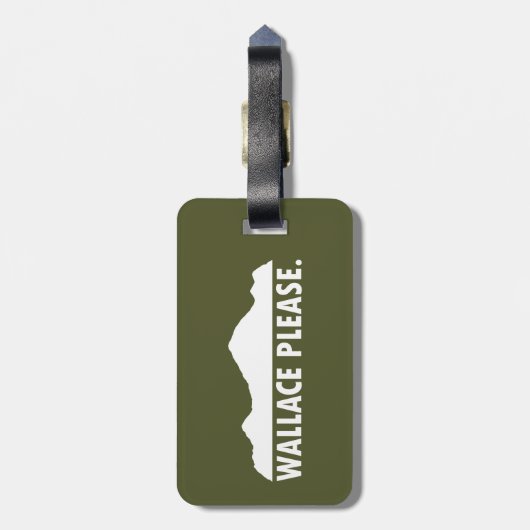 Wallace Idaho Bitte Gepäckanhänger (Rückseite vertikal)