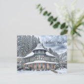 Wallace Idaho Depot im Winter Postkarte (Stehend Vorderseite)