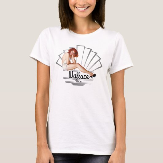 Wallace Idaho Pinup Girl V4 T-Shirt (Vorderseite)