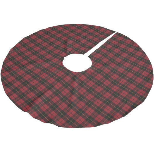 Wallace Red Hunting Scottish Tartan Polyester Weihnachtsbaumdecke (Schrägansicht)