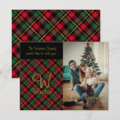 Wallace Red Kariert Christmas Card Mitteilungskarte (Vorne/Hinten)