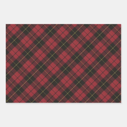 Wallace Red Scottish Clan Tartan Geschenkpapier Set (Vorderseite 2)