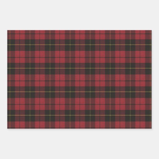 Wallace Red Scottish Clan Tartan Geschenkpapier Set (Vorderseite)
