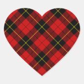 Wallace Red Tartan Herz-Aufkleber (Vorderseite)