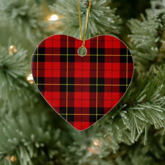 Wallace Red Tartan Keramik Ornament (Baum)