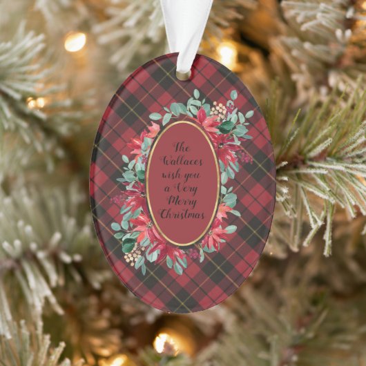 Wallace Red Weathered Original Scottish Tartan Ornament (Baum)