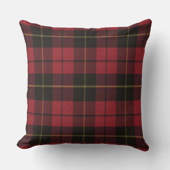 Wallace Red Weathered Original Tartan Square Kissen (Vorderseite)