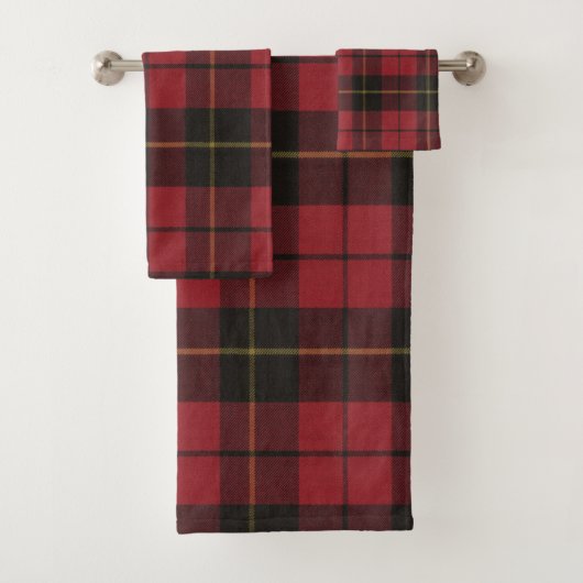 Wallace Red Weathered Tartan Badhandtuch Set (Insitu)