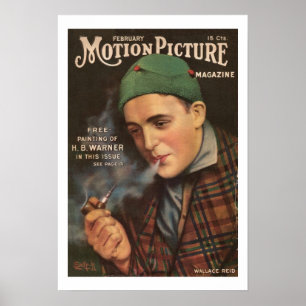 Wallace Reid Vintag 1917 Movie Magazine Print Poster