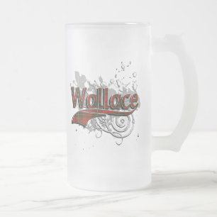 Wallace Tartan Grunge Mattglas Bierglas
