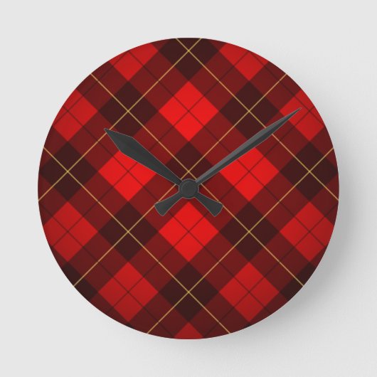 Wallace Tartan Hintergrund Runde Wanduhr (Vorderseite)