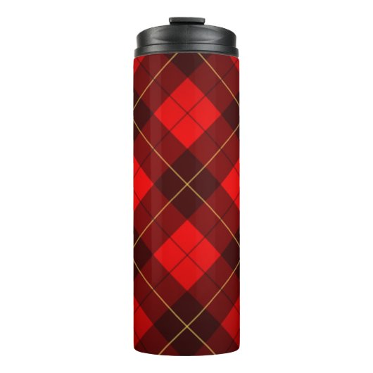 Wallace-Tartan-Hintergrund Thermosbecher (Vorderseite)