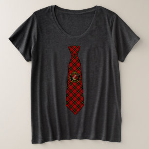 Wallace Tartan Necktie Women's Große Größe T-Shirt