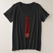 Wallace Tartan Necktie Women's Große Größe T-Shirt (Design vorne)