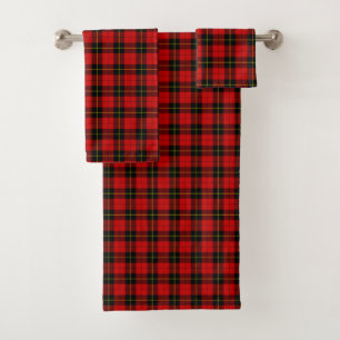 Wallace Tartan Red Black kariert Badhandtuch Set