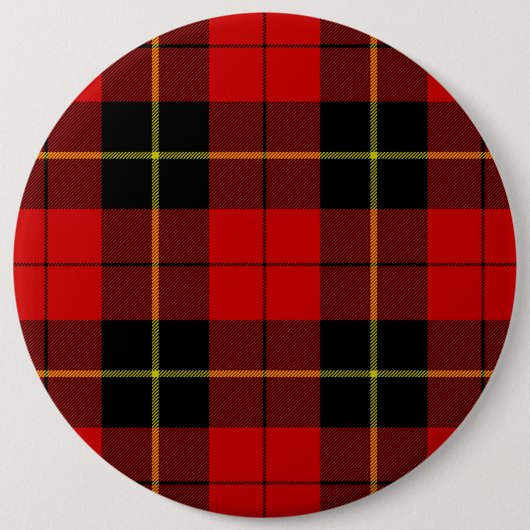 Wallace Tartan Red Black kariert Button (Vorderseite)