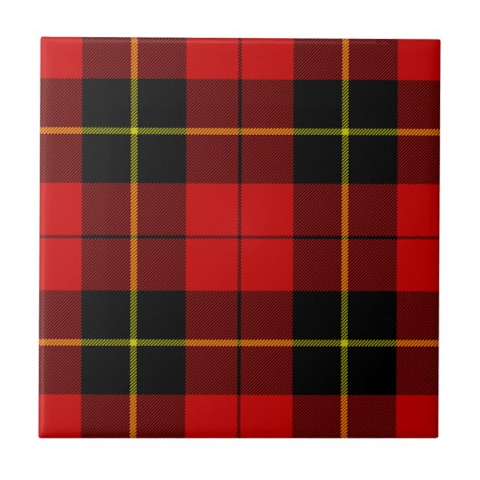 Wallace Tartan Red Black kariert Fliese (Vorderseite)