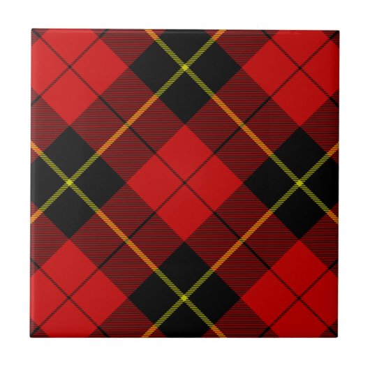 Wallace Tartan Red Black kariert Fliese (Vorderseite)