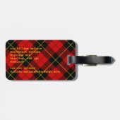 Wallace Tartan Red Black kariert Gepäckanhänger (Rückseite horizontal)