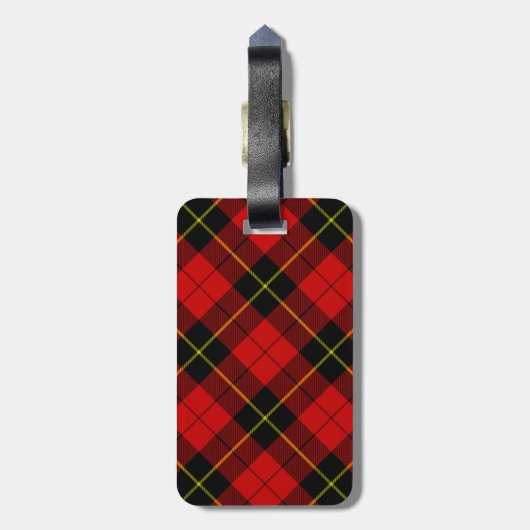 Wallace Tartan Red Black kariert Gepäckanhänger (Rückseite vertikal)