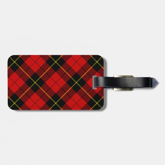 Wallace Tartan Red Black kariert Gepäckanhänger (Rückseite horizontal)
