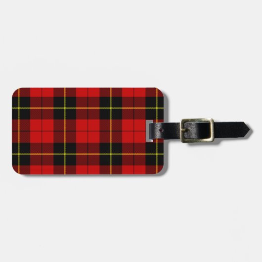 Wallace Tartan Red Black kariert Gepäckanhänger (Vorderseite horizontal)