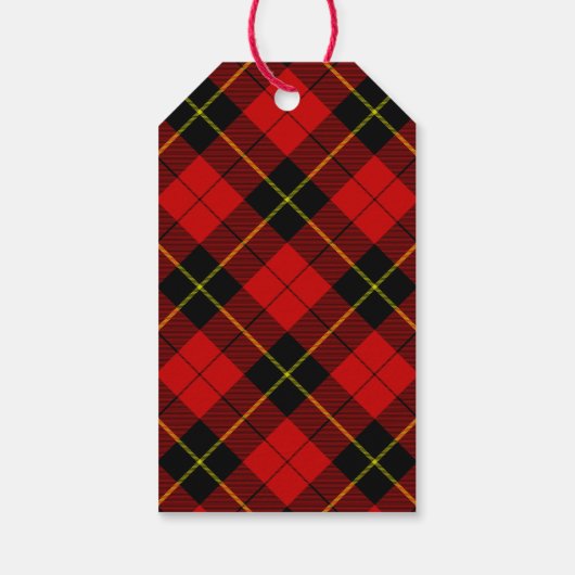 Wallace Tartan Red Black kariert Geschenkanhänger (Rückseite)