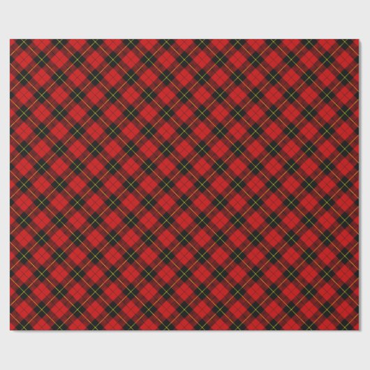 Wallace Tartan Red Black kariert Geschenkpapier (Flach)