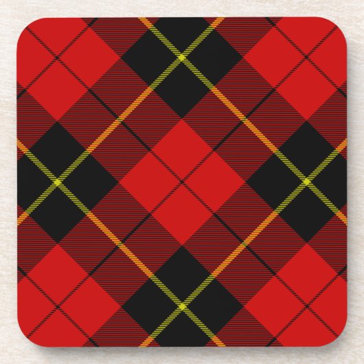 Wallace Tartan Red Black kariert Getränkeuntersetzer (Vorderseite)