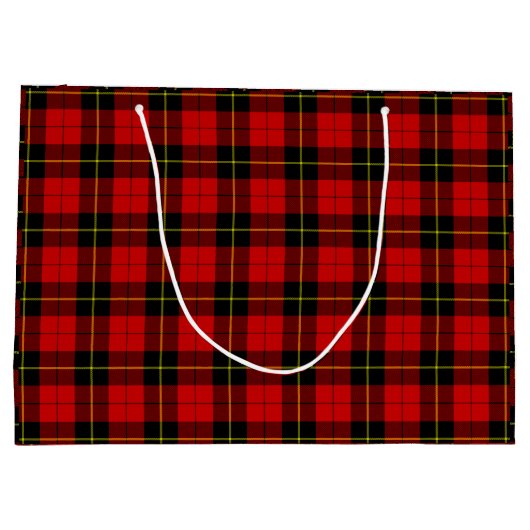 Wallace Tartan Red Black kariert Große Geschenktüte (Rückseite)
