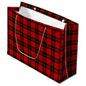Wallace Tartan Red Black kariert Große Geschenktüte (Vorderseite Schrägansicht)