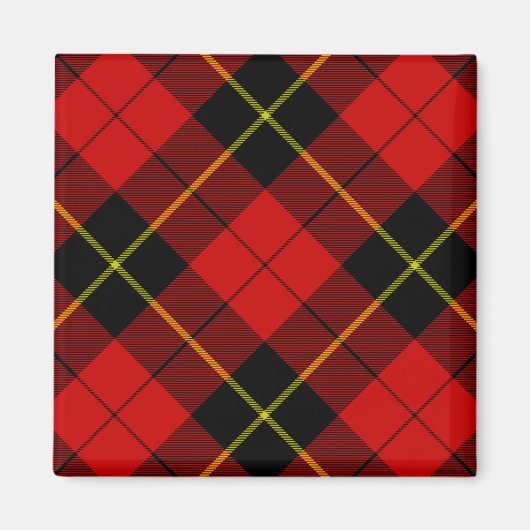 Wallace Tartan Red Black kariert Magnet (Vorne)